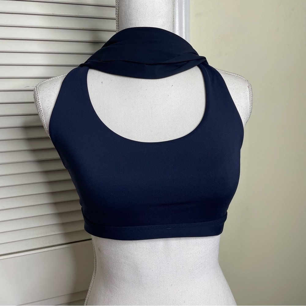 Athleta Tank Sports Bra 2-In-1 Ultimate Support Top Navy blue Medium - Picture 4 of 8